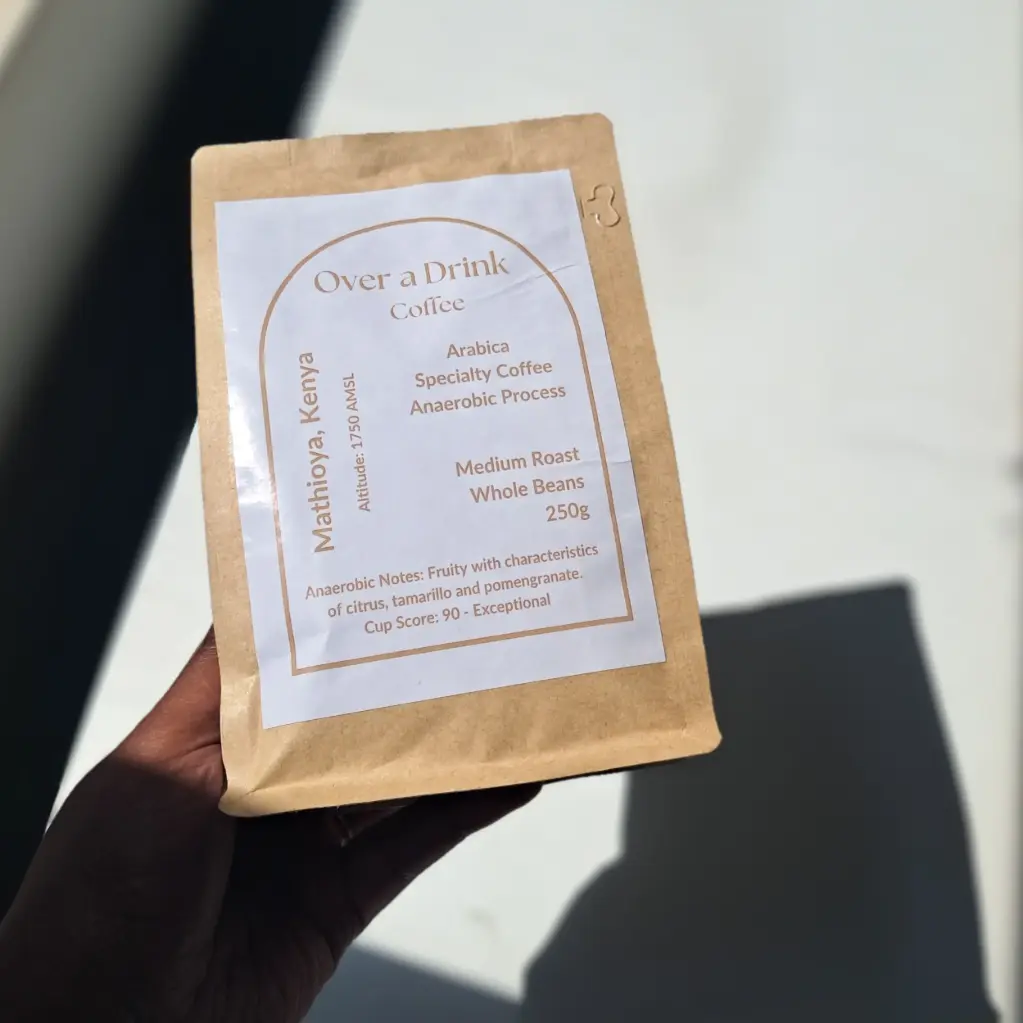 Over a Drink Coffee: Mathioya (Kenya) Anaerobic Medium Roast Whole Beans