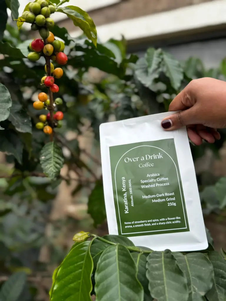 Over a Drink Coffee: Karatina (Kenya) Washed Medium-Dark Roast Ground 