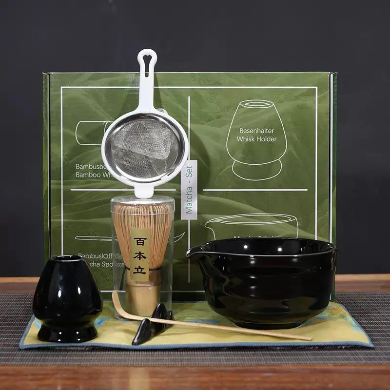 5-set Black Ceramic Matcha Set