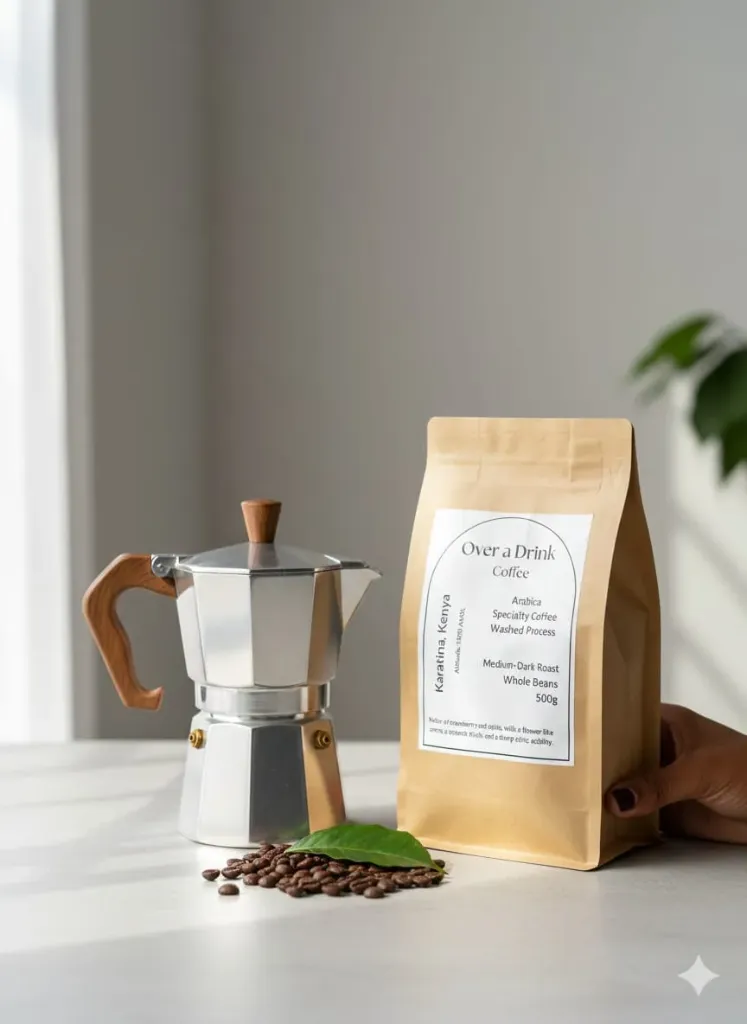 Brewtiful Dark Bundle: (250g of Medium Roast Coffee + 6 cups Italian-Style Moka Pot)