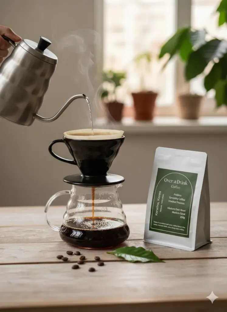 Brewtiful Dark Bundle: Complete Pour-Over Starter Kit -(250g of Coffee + 850ml Ceramic V60 Set + 100 Filter Papers)