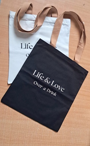 Mali Canvas Tote Bag (40cm X 35cm with zip & brown Straps)